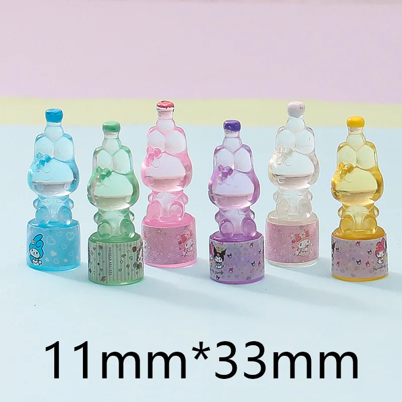 10pcs Anime Hello Kitty My Melody 3d Desktop Ornaments Decor Kawaii Kt Transform Bottle Creative Phone Case Hairpin Accessories