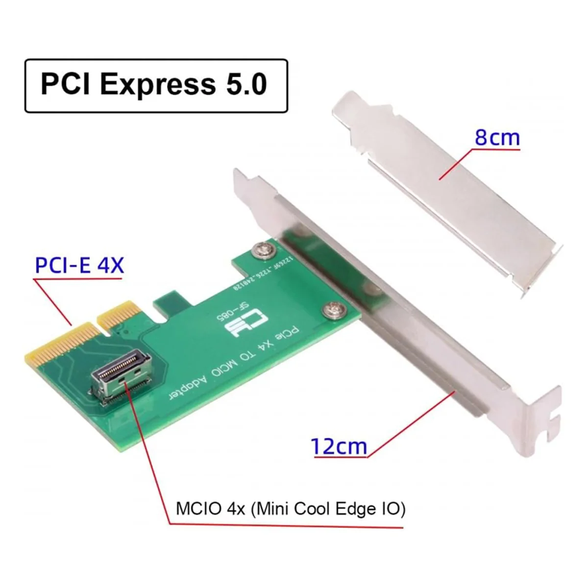 PCI-Express Card 5.0 4.0 4X to MCIO Mini Cool Edge IO Female Host Adapter for PCIe Nvme U.2 SSD Adapter Card