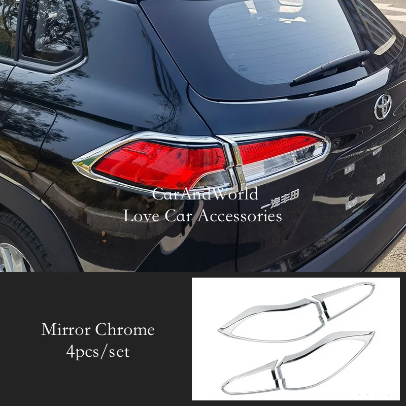 Black Chrome Rear Trunks Light Frame Protector Cover Tail Lamp Trims Car Garnish Accessories For Toyota Corolla Cross 2021-2025