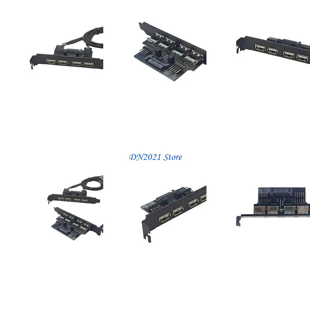 

F3KE Anti Interferences Metal USB Expansion Bracket For Desktop Computers 9Pin Internal Header To External Port