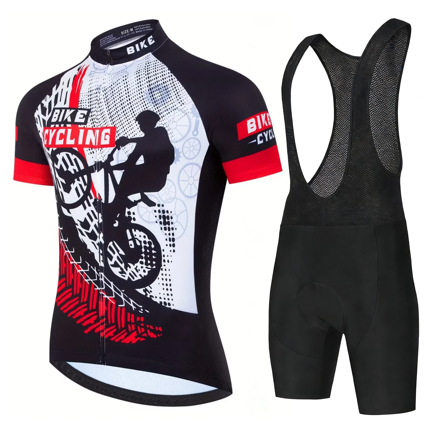 Herren-Radsportbekleidung Männer-Fahrradbekleidung für Herren MTB Kurzsets Sommer-Team-Set Trägerhose Fahrradhose Fahrradtrikots