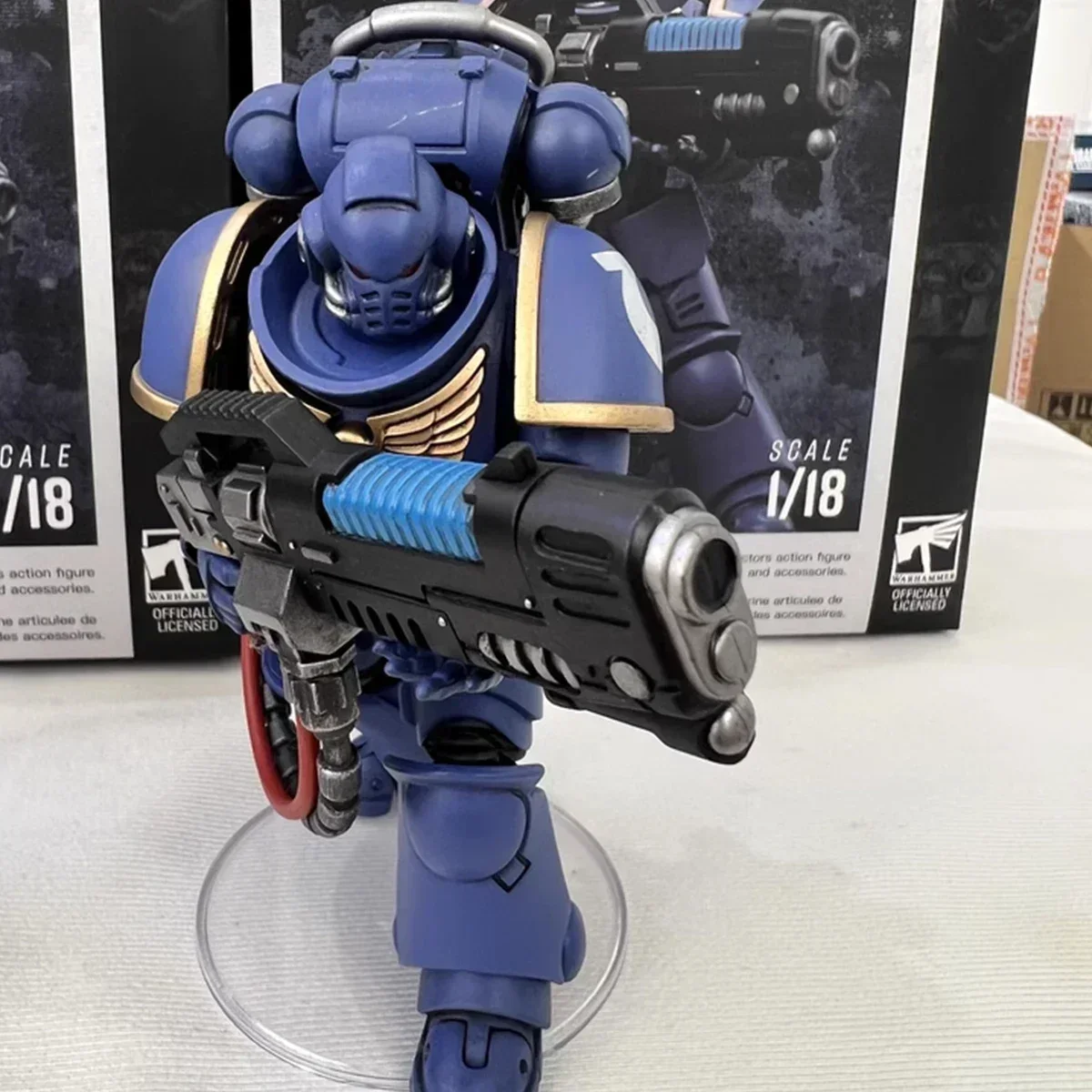 [In-Stock] JOYTOY Warhammer 40K Ultramarines Hellblasters Action Figure Sergeant Ulaxes Brother Joint Movable Figurine Toys Gift