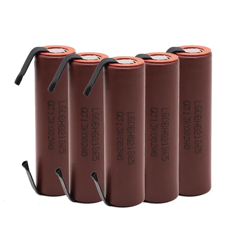 10PCS ForLG HG2 3000mAh battery 3.6v 18650 battery with strips soldered battery for screwdrivers 30A high current+DIY nickel