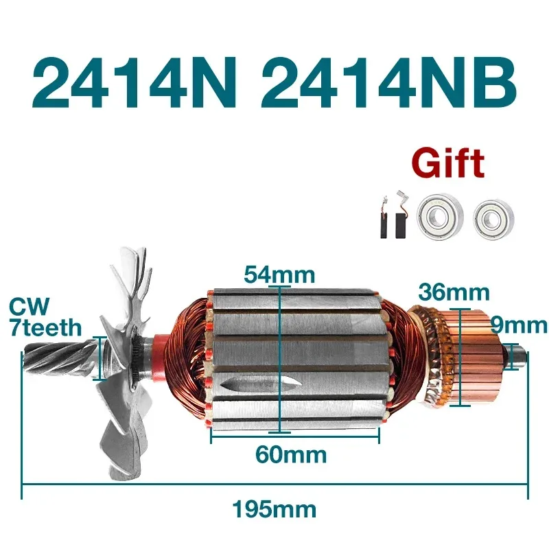 

AC220-240V Armature Rotor Replacement for Makita 2414N 2414NB Cutting Machine Anchor Power Tools Accessories