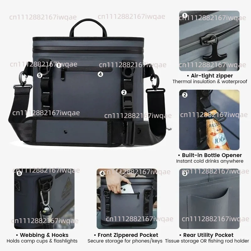 Suitable for camping, car travel, picnic, insulated ice box, portable beverage cooler bag - view 2