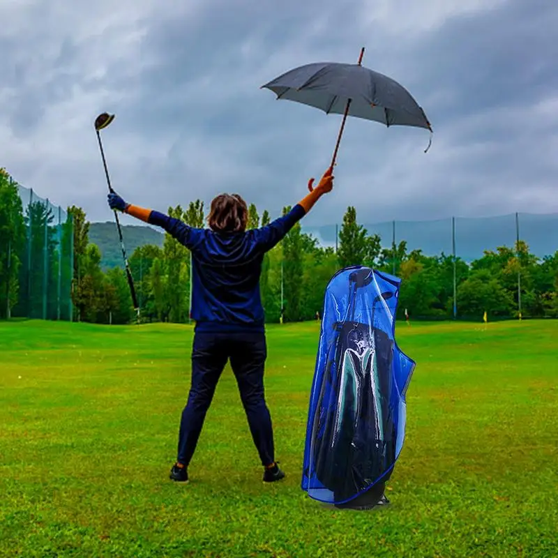 Golf Bag Cover Clear Waterproof Reusable Protector Golf Club Bag Protection Cover For Men Women Golfer Airplane Travel Outdoor