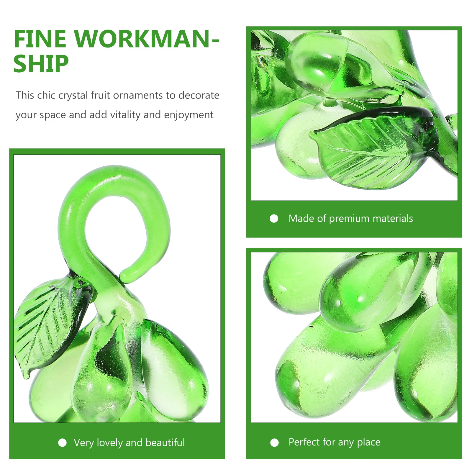 

Decorations Crystal Grape Figurine Green Fruit Decorative Models Figurines