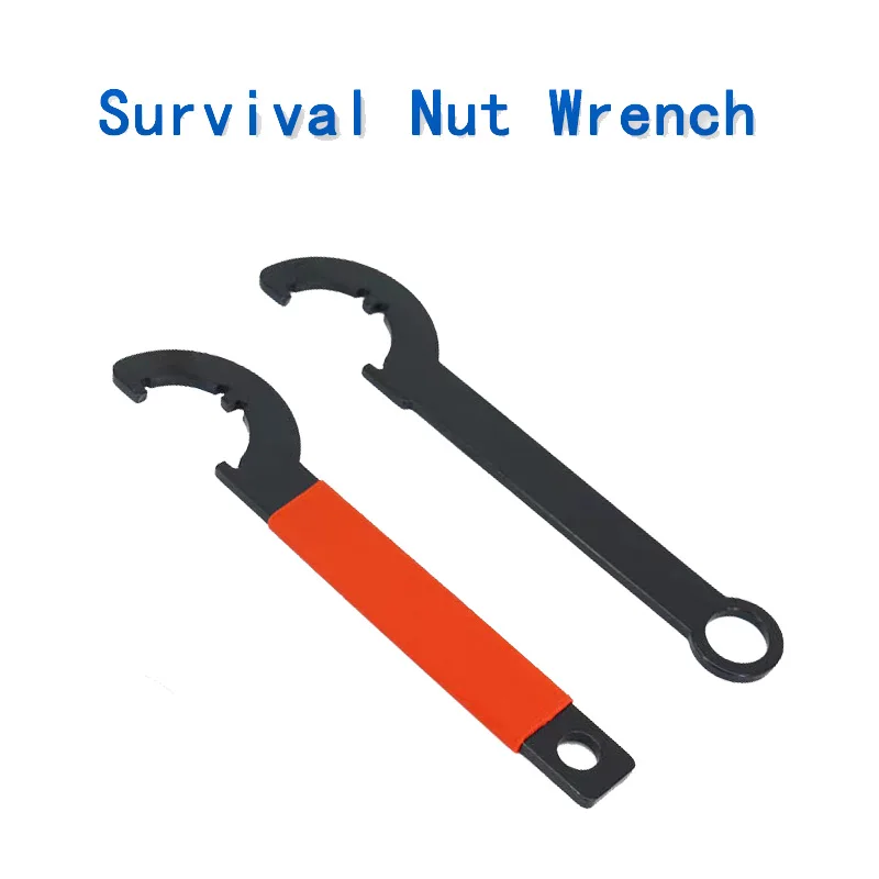 Survival Nut Wrench Adjustable Castle Nut Wrench Locknut and Reinstall High-carbon Steel Accessories for Bicycles Pipelines