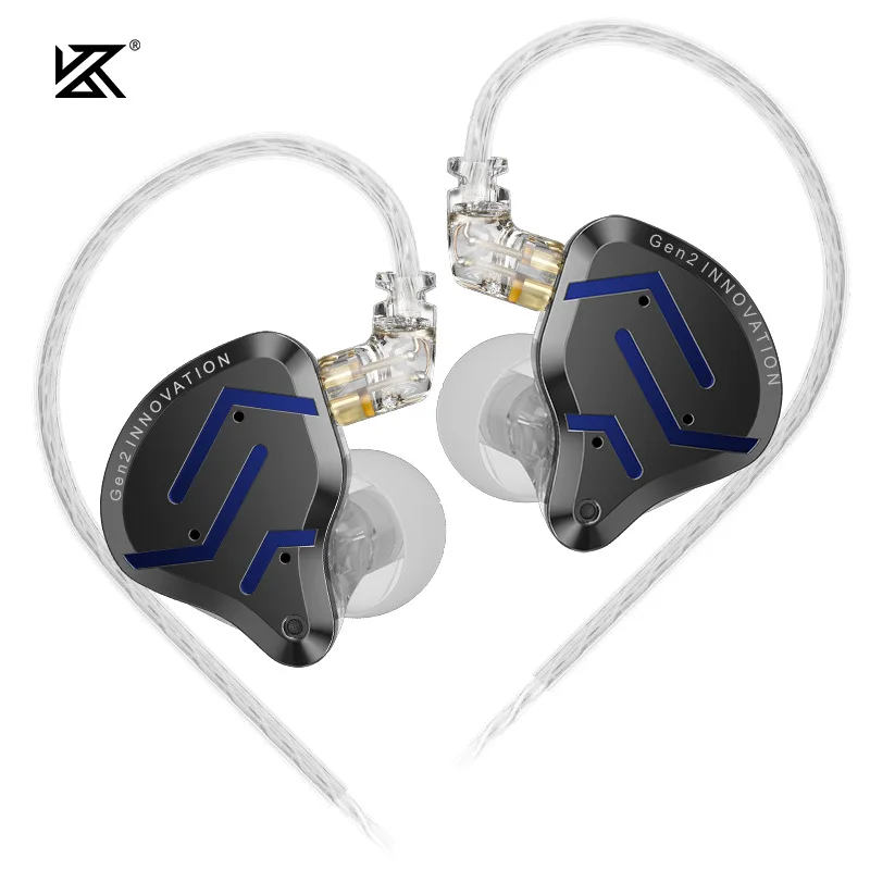 KZ ZSN Pro 2 Wired Earphones 1BA+1DD HiFi Stereo Bass Music Metal Headphones Stage Live Monitor Sport Earbuds Gaming Headset