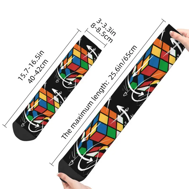 Rubix Rubiks Cube Math Formula Men\'s Crew Socks Unisex Funny Geek Magic Gift Spring Summer Autumn Winter Dress Socks