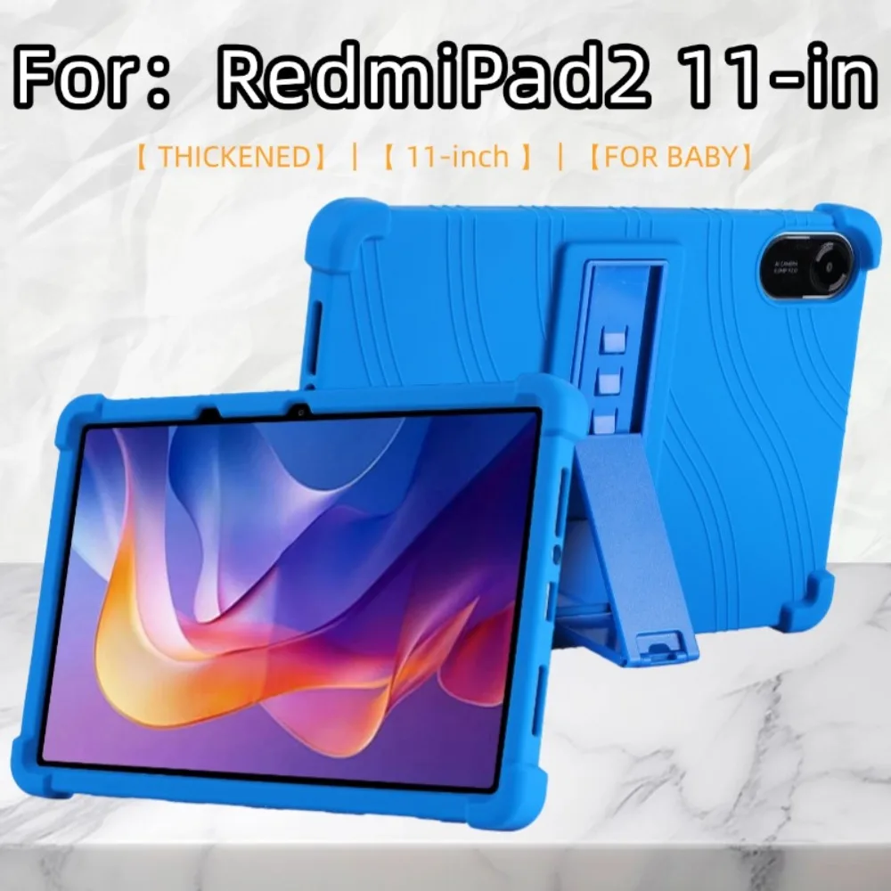 Miękki silikonowy pokrowiec z pogrubionymi narożnikami na tablet Redmi Pad 2 (2025) 11 cali, odporny na…