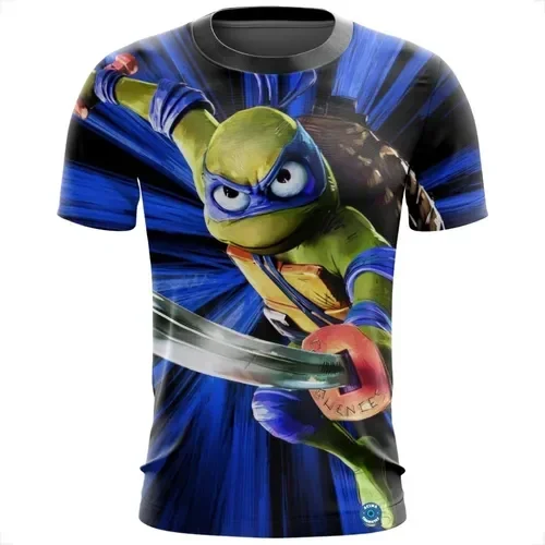 Nickelodeon Best-selling Ninja Turtles High-quality 3D Printed Children's Comfortable Quick-drying T-shirt Trendy Top