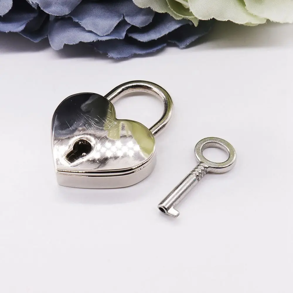 

Diary Book Jewelry Box Wedding Travel Heart Shape with Key Hardware Padlock Love Heart Lock Locks