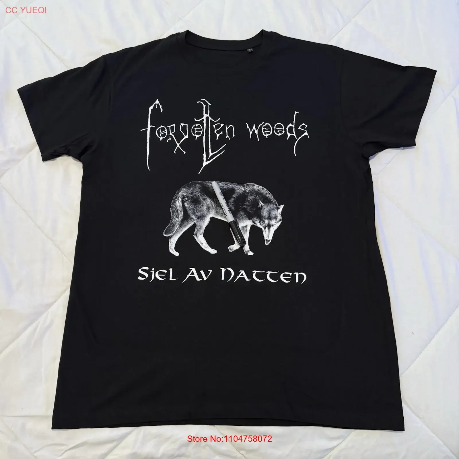 تي شيرت FORGOTTEN WOODS Sjel Av Natten تي شيرت L Inquisition Urfaust Empyrium عتيق مغسول ملابس غير رسمية ناعمة أنيقة