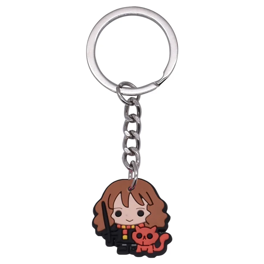 Harri Potter PVC Keychains Toy Dobby Hermione Weasley Snape Granger Malfoy Ron Action Figure PVC Bag Key Ring Toys