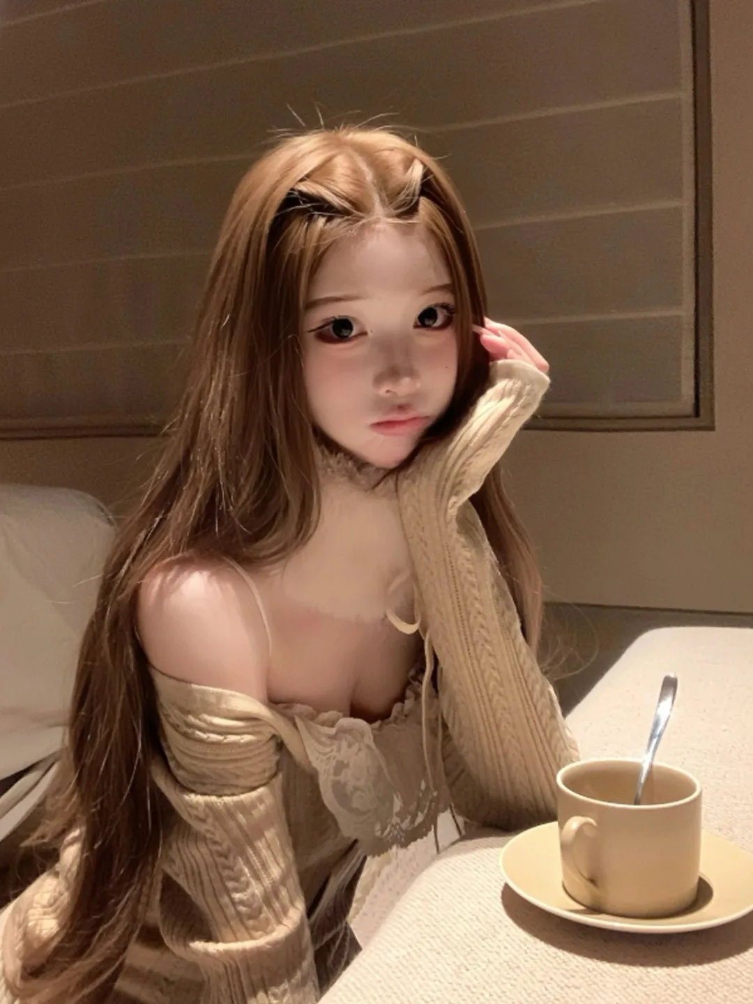 

Sexy Retro Girl Sle Csole Sweater Set Inner Wear Two Piece Spring 2026 Faion Trend Long Sve V Ne Color