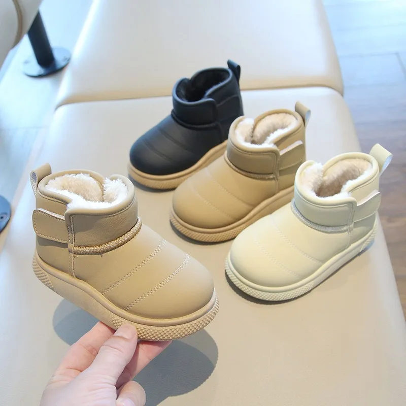 

Baby Boys Girls Snow Boots Autumn Winter Outdoor Children Warm Plush Shoes Anti-Slippery Infant Shoes Waterproof Kids Boots