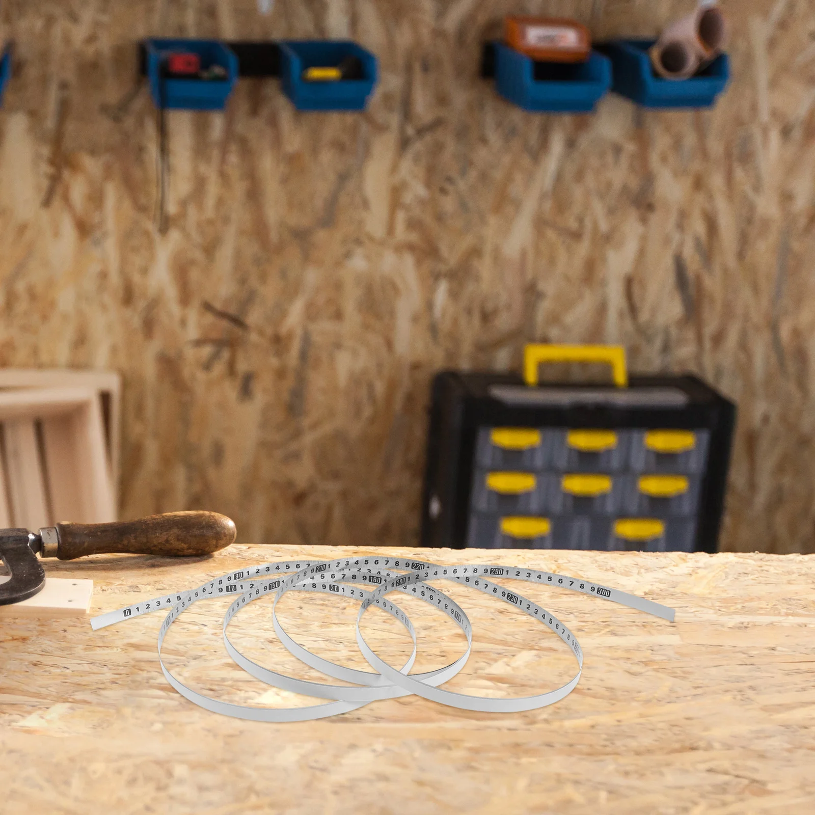 2 Rolls Scale Drawing Accessories Metal Carbon Steel Tape Adhesive Measuring Ruler Woodworking Drafting