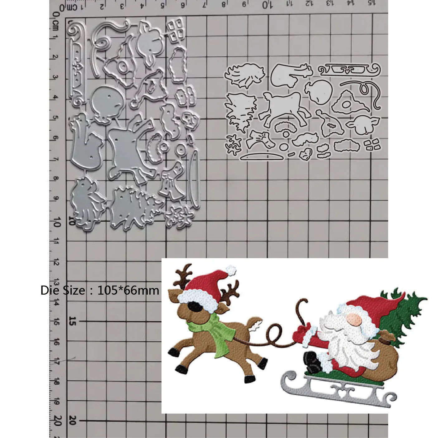 2023 New Metal Cutting Dies Santa Claus Elk Cart DIY Scrapbook Paper Craft Knife Mould Blade Punch Stencils Dies