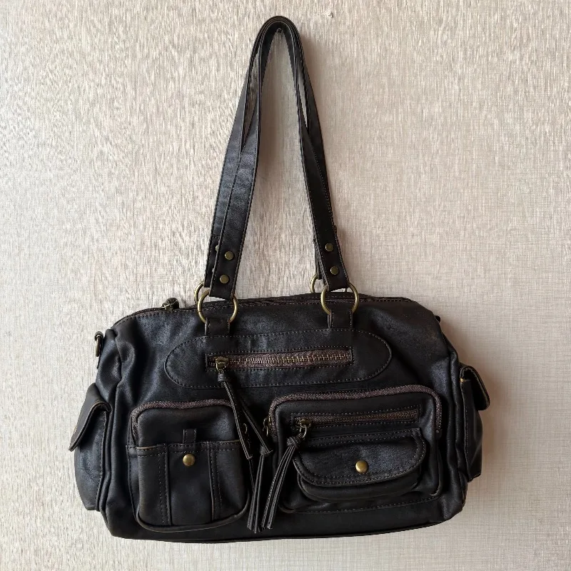 Original Retro Made Old Wind Multi-Pocket-Motorradtasche für Damen, große Kapazität, Schulter-Crossbody-Handtaschen für Damen – Detail 4