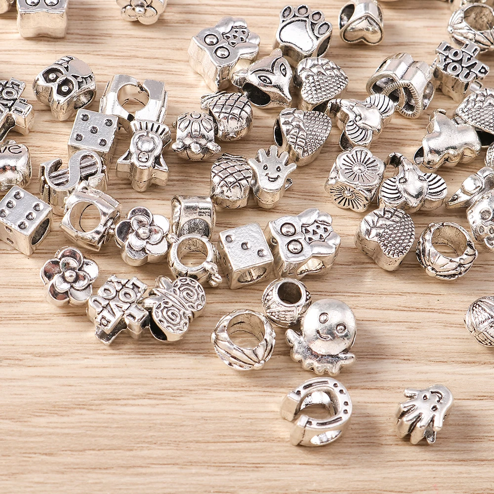 Tusember Mix Legierung Tier Blumen Herzen Anhänger-Charms Passend für Original 925 Sterling Silber Armband DIY Schmuckherstellung – Detail 3