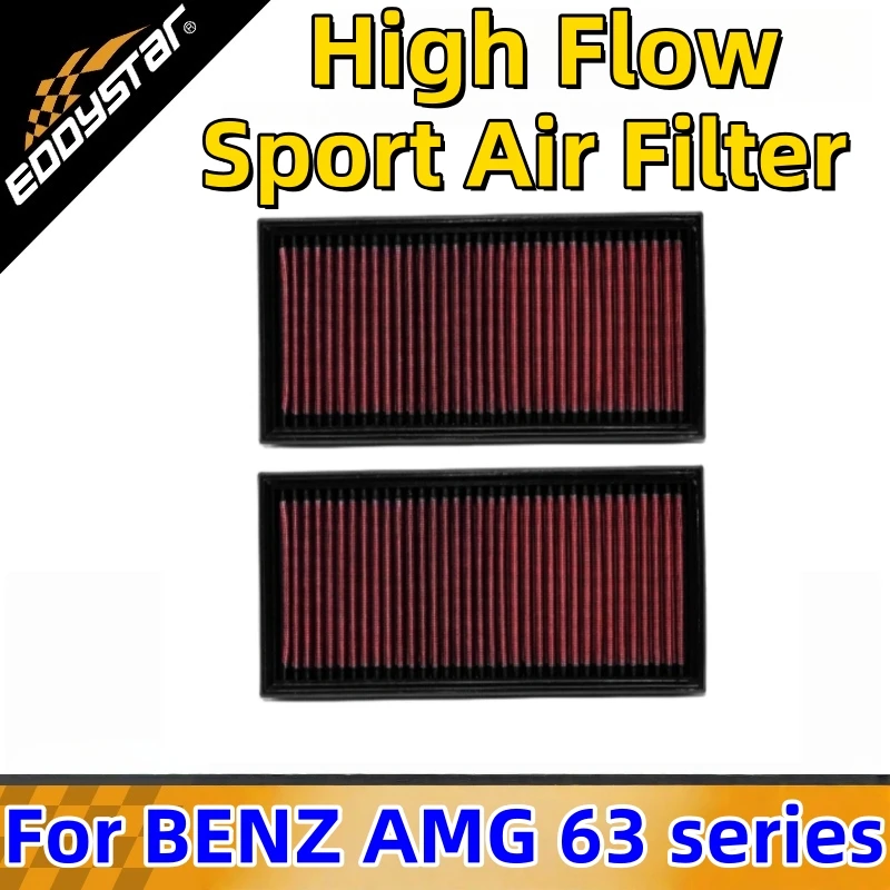 

High Flow Sport Air Filter For BENZ AMG C63 W204 C204 S204 CLK63 C209 E63 W211 ML63 S63 R63 SCL63 Washable Racing Intake Filters