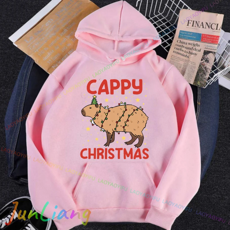 Capybara Christmas Graphics Hoodies Women/Men Sweatshir Y2k Clothes Unisex Autumn/Winter Warm Hoodie Women's Long Sleeve Top