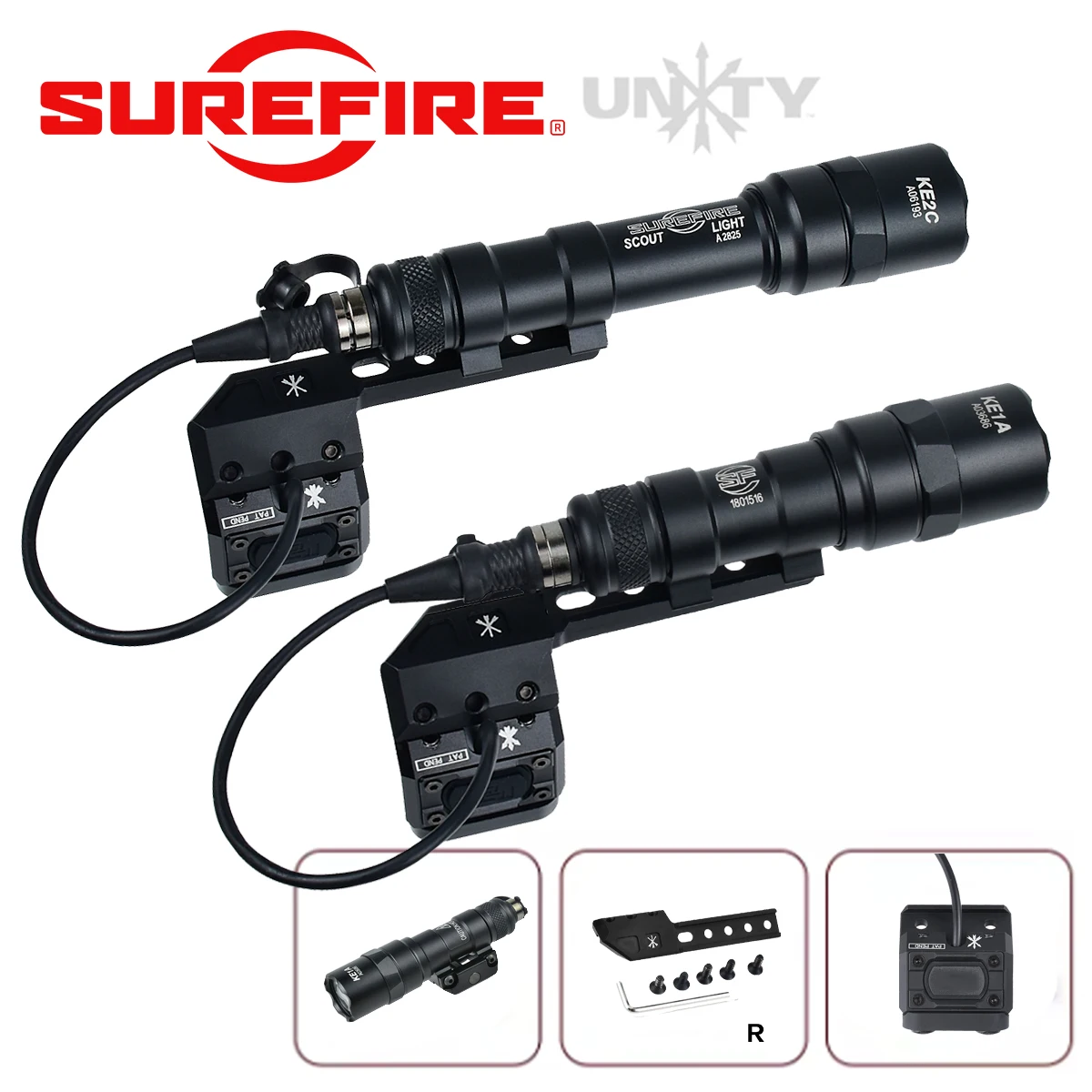 Lampe de chasse tactique Surefire M600 M300 UNITY à double interrupteur, projecteur LED SF pour fusil AR15, lampe torche Airsoft