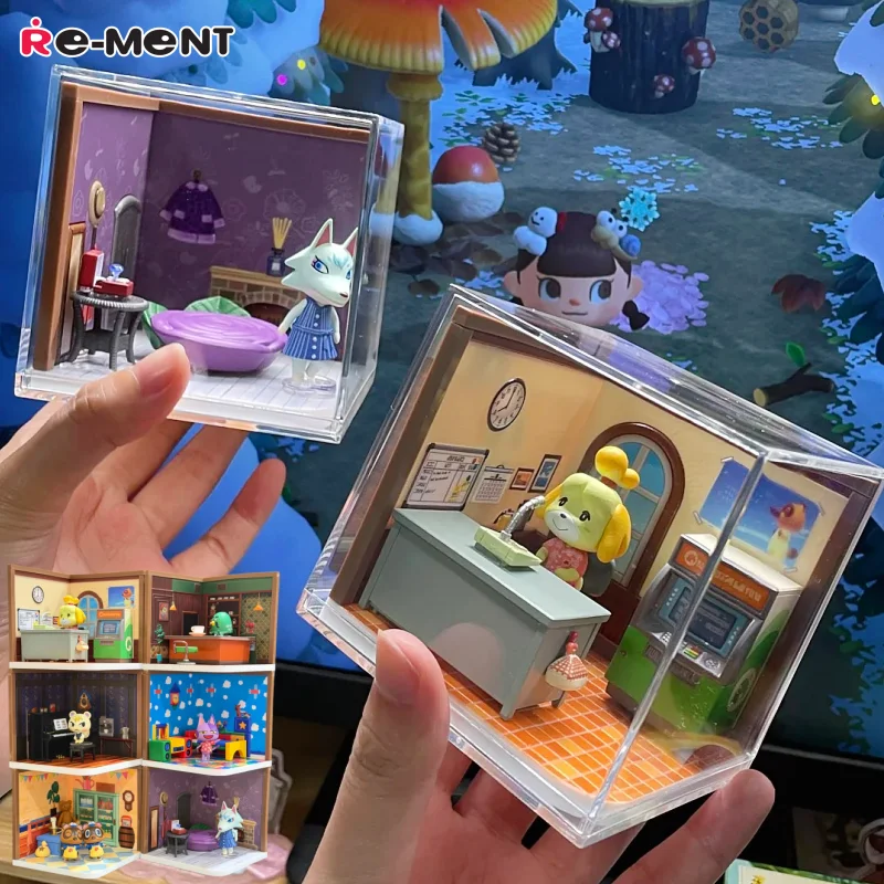 Re-ment Original Hot Sale Animal Crossing Happy Room Desktop Toy Ornament Mini Miniature Anime Figures Collection Birthday Gift