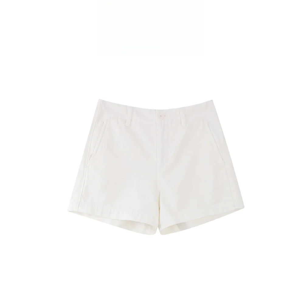 

Mannala Classic Versatile Pure Cotton High Waist Straight Leg A-Line White orts Q9320 Casual High Waist A-Line orts