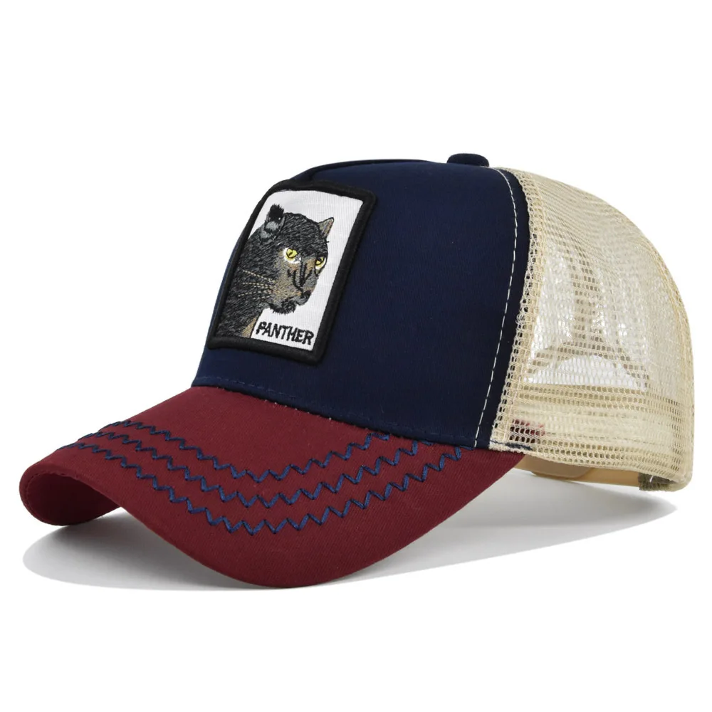 

Embroidered Baseball Cap Animal Trucker Cap Mesh Cap Curved Brim Summer Sun Hat