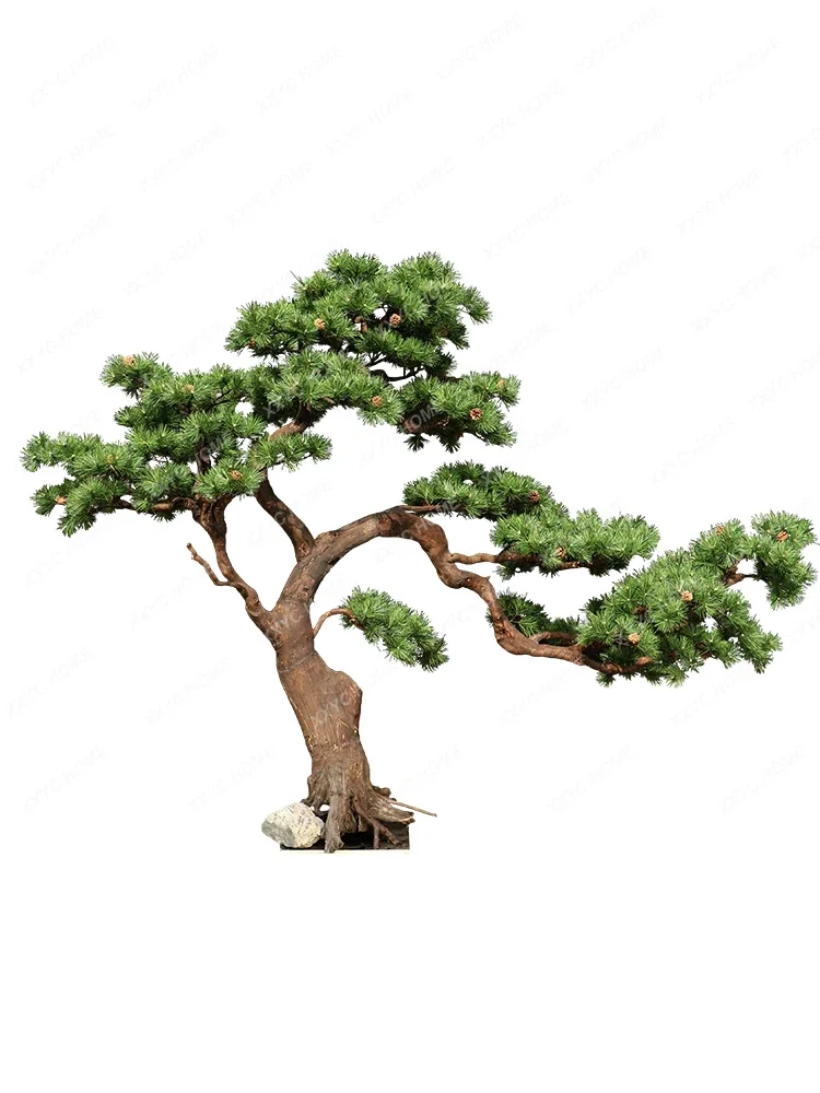 Pine Solid Wood Imitative Tree Welcome Pine Large Fake Trees Entrance Decoration New