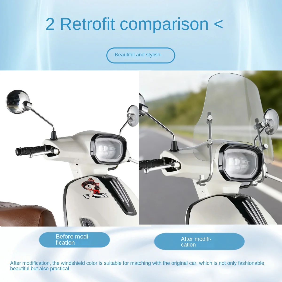 For KY 400X windshield competitive windshield 500X 525X front windshield modified single arm