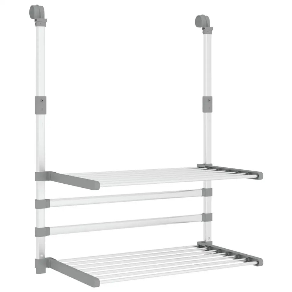 Aluminum for balcony Drying Rack 21.3x9.8x16.5 - Space-Saving Clothes Airer for Outdoor Use