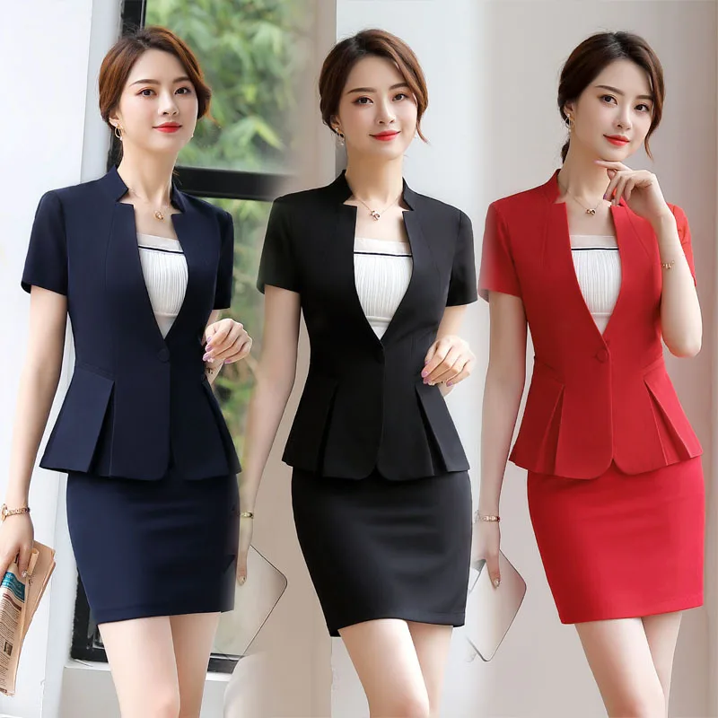 2025Short Sleeve Summer Commuting Elegant Slim Fit Blazer Office Workwear Formal Suit