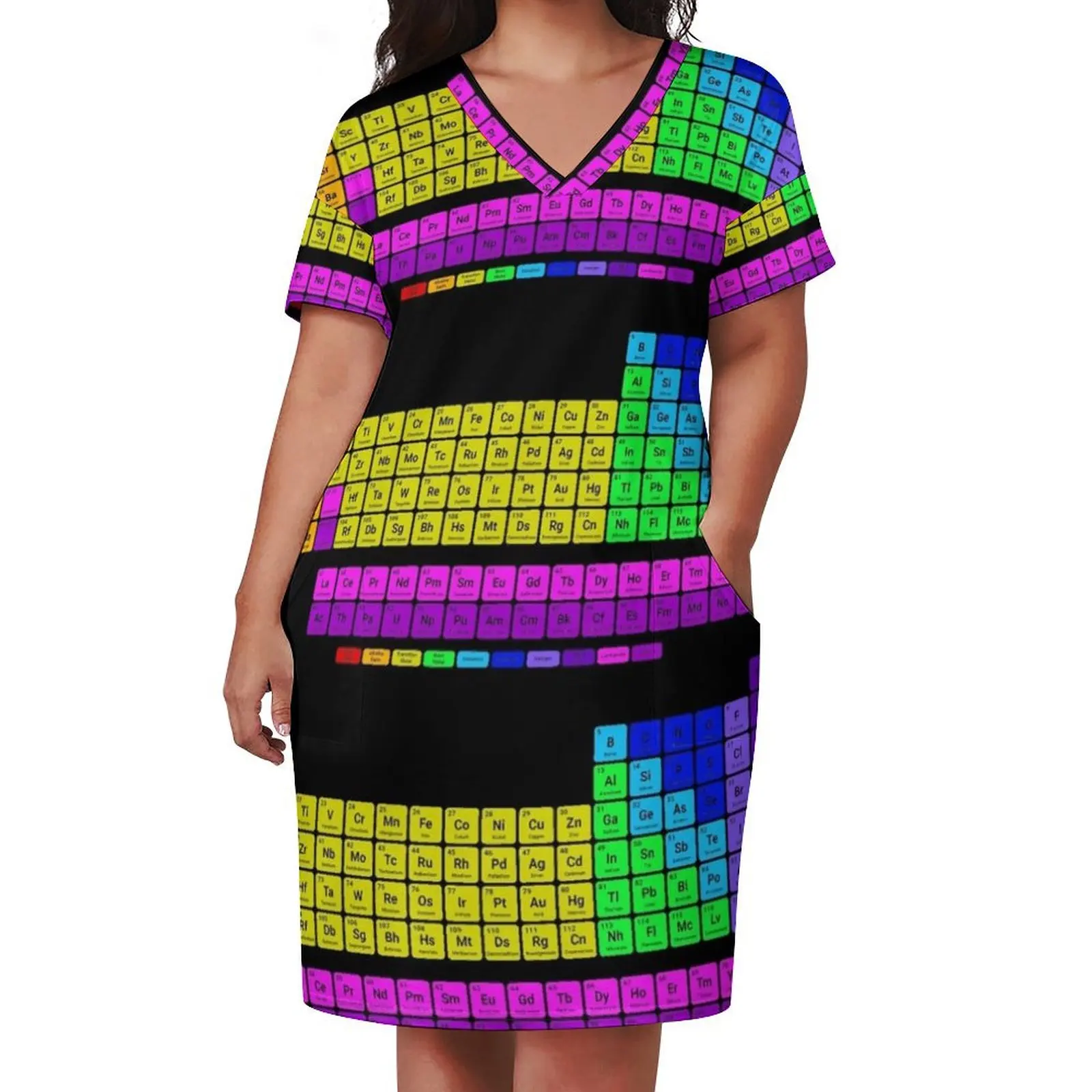 Bright Periodic Table Loose Pocket Dress wedding dresses for woman women