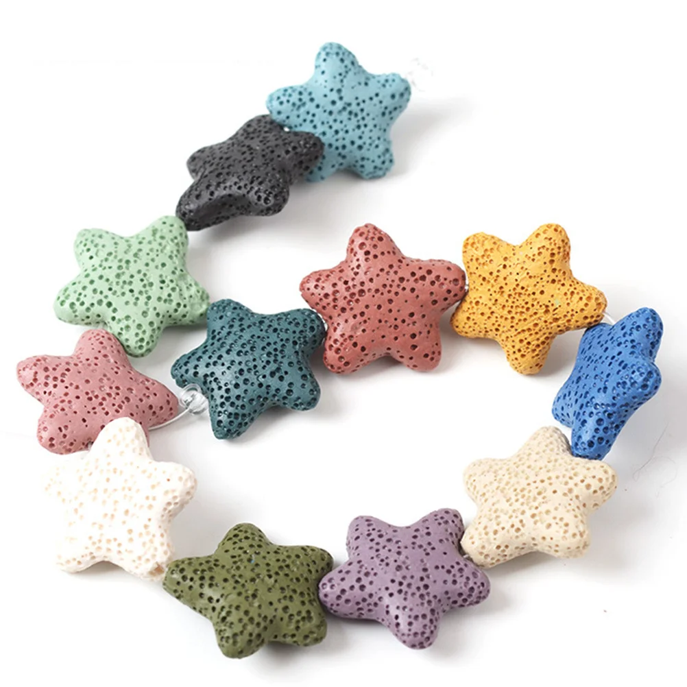 

18 шт., подвески из вулканического камня, подвески в форме звезды, 23x23x8 мм, прочные бусины для самостоятельного изготовления ювелирных изделий для ожерелья, браслета, брелка