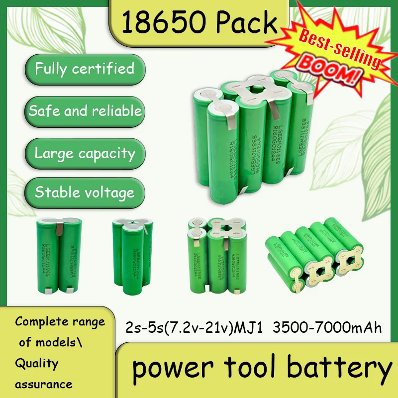 

High Capacity 18650 Battery Pack 18V 3500mAh for Power Tools Screwdriver 2S1P 3S2P 5S2P Li-ion Rechargeable for DIY Electronics