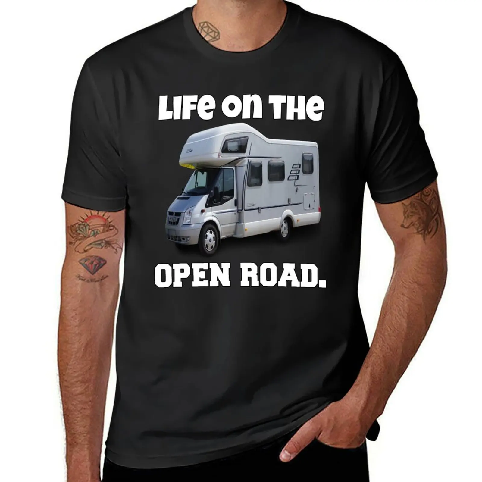 Camping RVing Camper Life On The Open Road T-Shirt oversizeds korean fashion Short sleeve tee big and tall t shirts for men