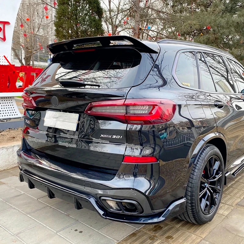 Para BMW X5 G05 Spoiler 2019-2023 ABS de alta calidad negro brillante/fibra de carbono Real alerón trasero para maletero Kit de carrocería Accesorios