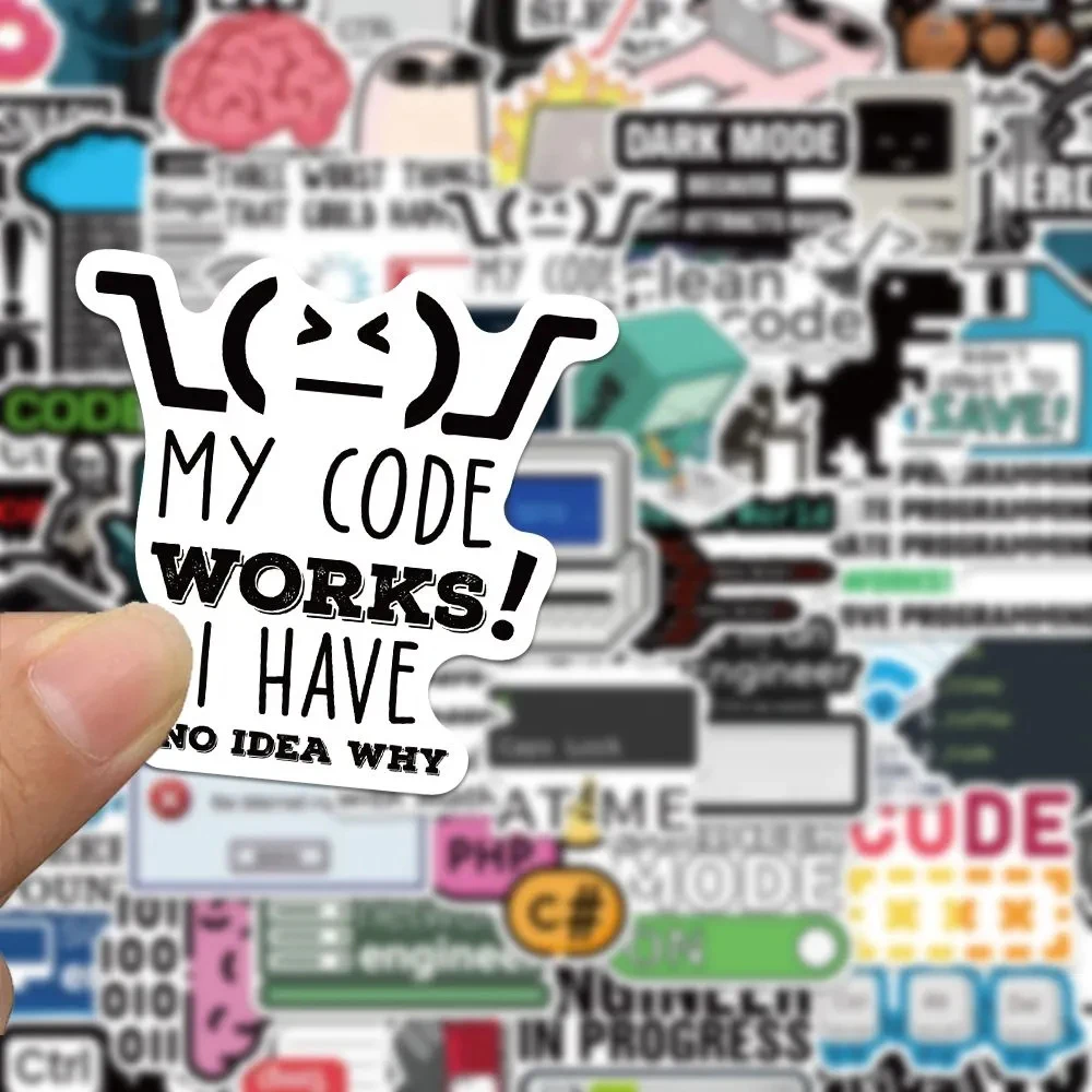 10/30/50pcs Funny Internet Programmer Meme Stickers Cute Cartoon Decoration Decals DIY Laptop Phone Notebook Vinyl Sticker Gifts