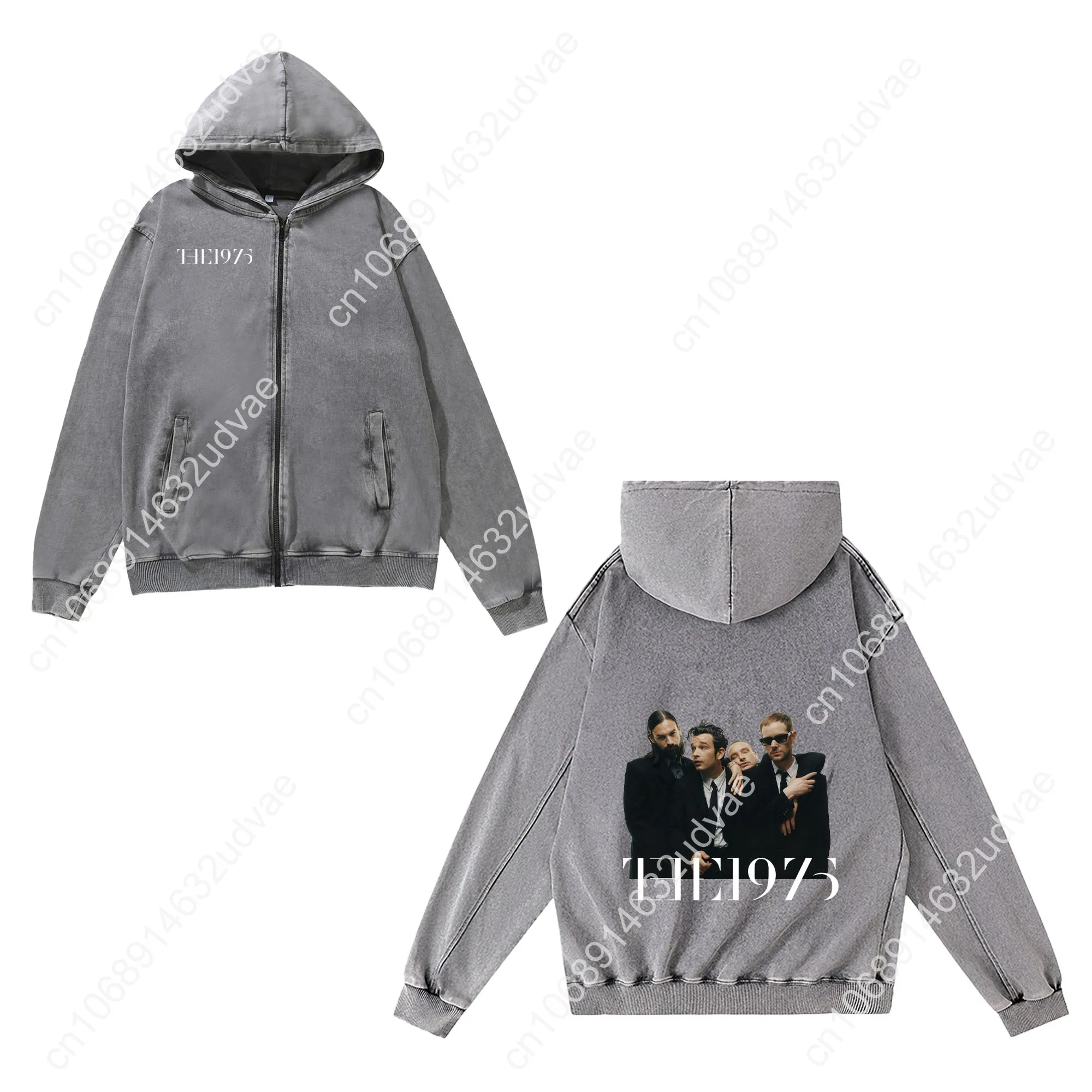 La felpa con cerniera del 1975 Uomo Donna Adolescente Felpe con cappuccio retrò Pullover vintage Felpa con tasca con zip intera Top