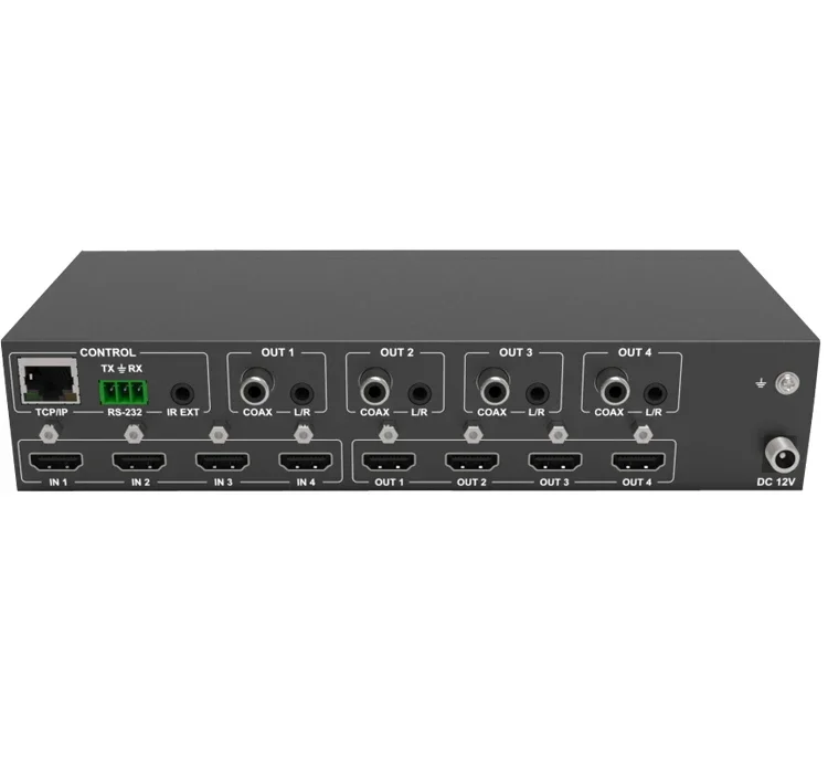 HDMI matrix Switcher 4x4 IP WEB GUI Control Open API 4K@60hz 4:4:4 HDMI 2.0b Version