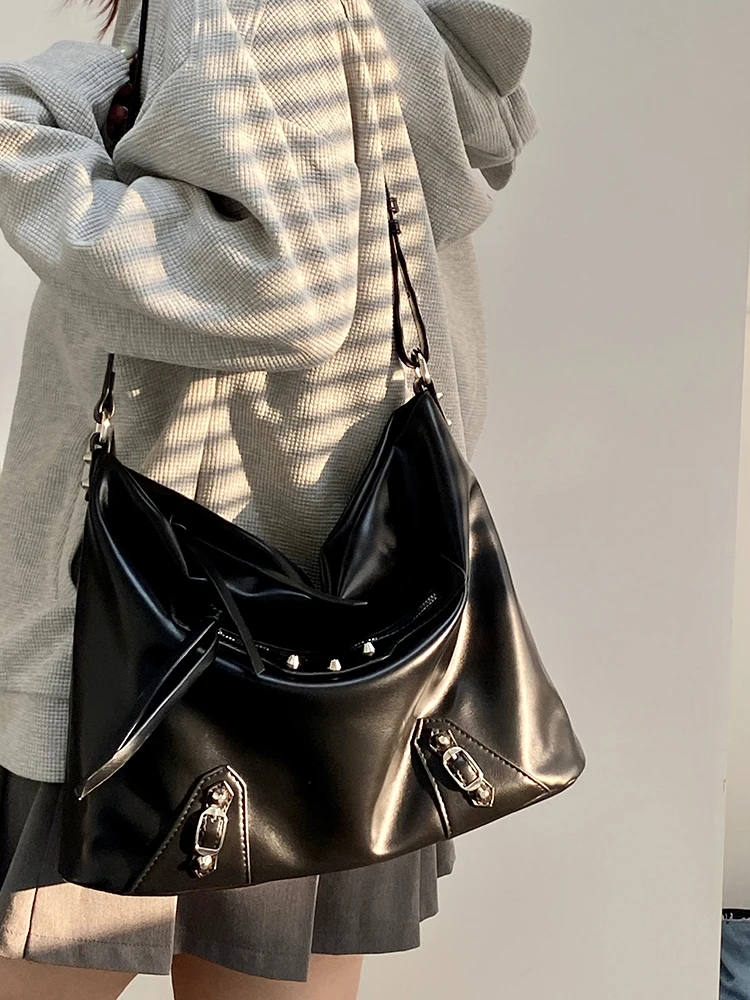 Vintage Maillard Women\'s Shoulder Bags Large Capacity Ladies Crossbody Bag Fashion PU Leather Female Tote Handbags Underarm Bag