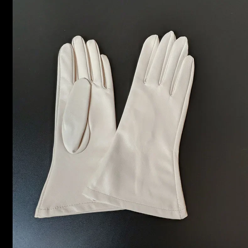 

Women's Spring Autumn Natural Sheepskin Leather Wide Sleeve Glove Female Fashion Genuine Leather Touchscreen Driving Glove