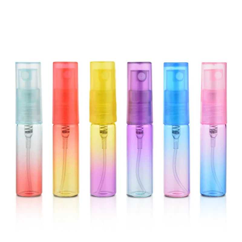 6/12pcs 4ML Colorful Glass Perfume Bottle Thin Glass Water Spray Bottle Vials Empty Cosmetic Containers For Travel