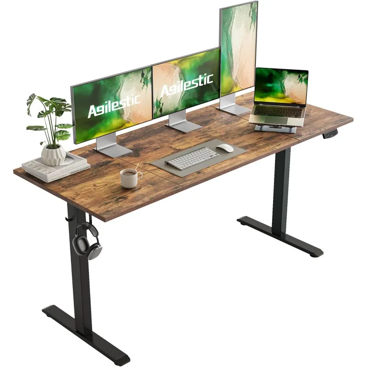 Electric Standing Desk, Large 63 x 24 Inches Height Adjustable Desk, Sit Stand up Desk for Work Office Home