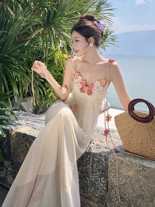 

Ele Long Beach Vaion Dr White Wedding Dr Gown for Women And Girls Summer Season Svel Neline Strapl