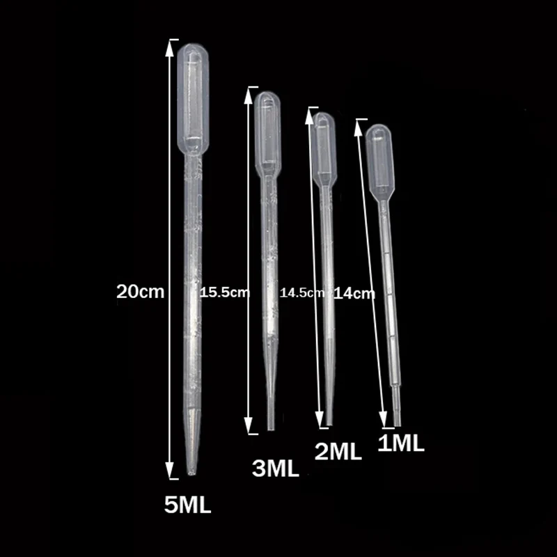Kit de pipetas graduadas multiusos para transferencia de líquidos, cuentagotas de plástico desechable, herramienta práctica para dispensar líquidos para experimentos de laboratorio y creación de maquillaje