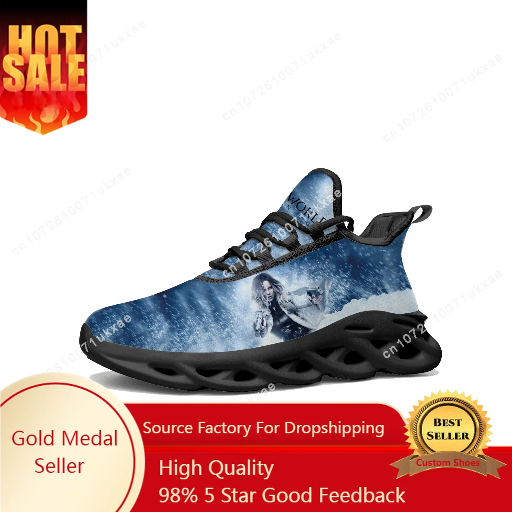 Underworld Moive Flats Sneakers pour hommes et femmes, chaussures de sport Selene, baskets de haute qualité, chaussures en maille à lacets, chaussures sur mesure